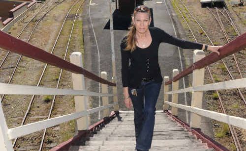 Railway Hotel manager Brenda Portch says she will chain herself to the bridge if council tries to pull it down. Railway Hotel manager Brenda Portch says she will chain herself to the bridge if council tries to pull it down.